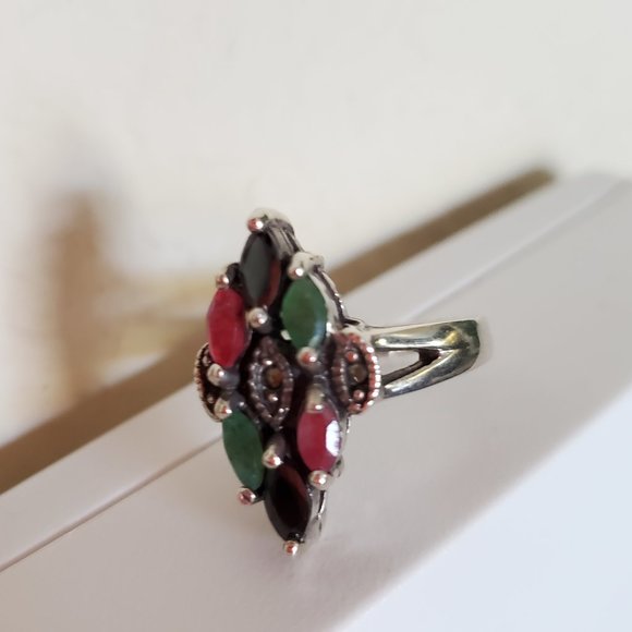 NWOT PERUVIAN Silver Sterling 925 Malachite stone Size 6 - Picture 5 of 8